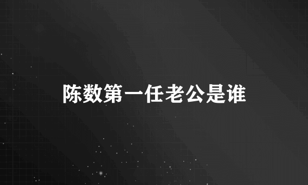 陈数第一任老公是谁