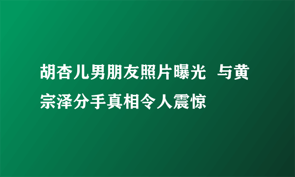 胡杏儿男朋友照片曝光  与黄宗泽分手真相令人震惊