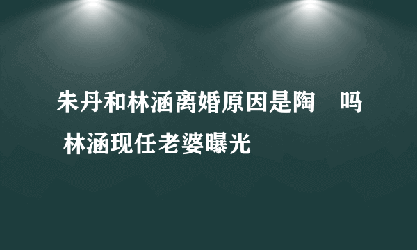 朱丹和林涵离婚原因是陶喆吗 林涵现任老婆曝光