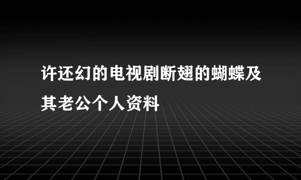 许还幻的电视剧断翅的蝴蝶及其老公个人资料