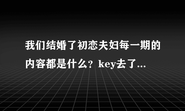 我们结婚了初恋夫妇每一期的内容都是什么？key去了哪几期？