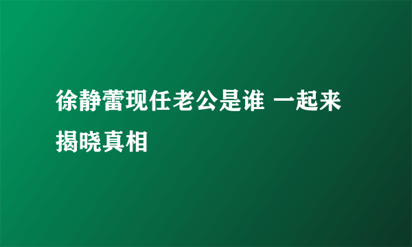 徐静蕾现任老公是谁 一起来揭晓真相