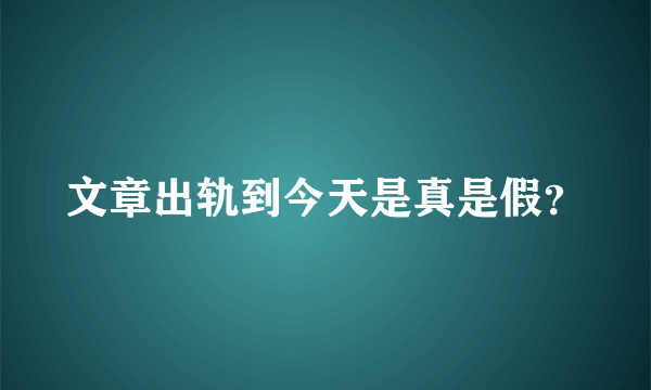 文章出轨到今天是真是假？