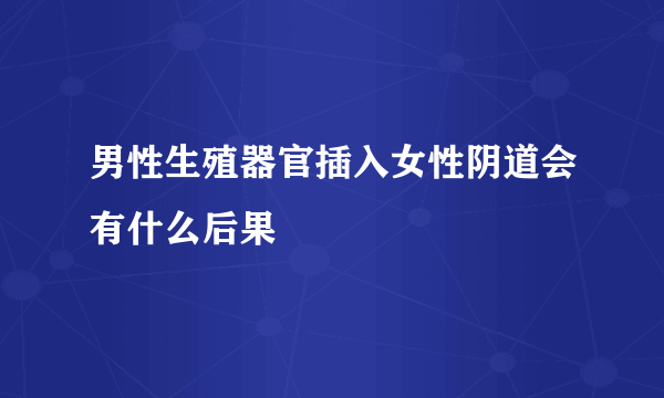 男性生殖器官插入女性阴道会有什么后果