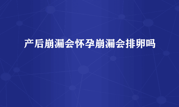 产后崩漏会怀孕崩漏会排卵吗