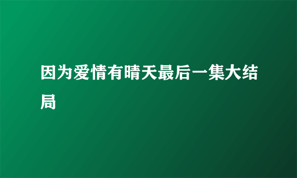 因为爱情有晴天最后一集大结局