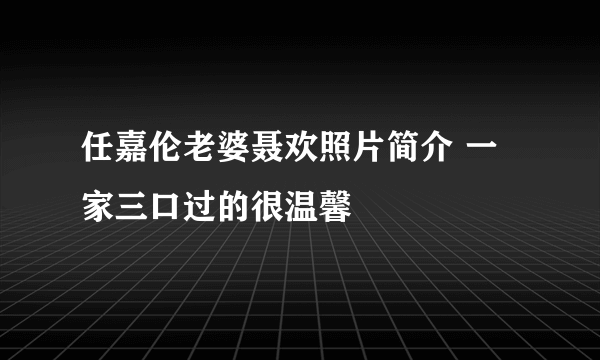 任嘉伦老婆聂欢照片简介 一家三口过的很温馨