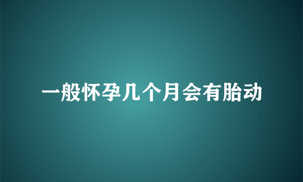 一般怀孕几个月会有胎动