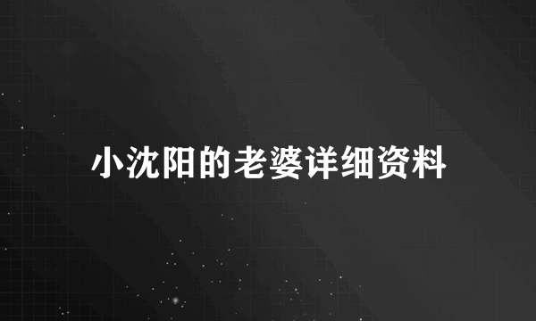 小沈阳的老婆详细资料