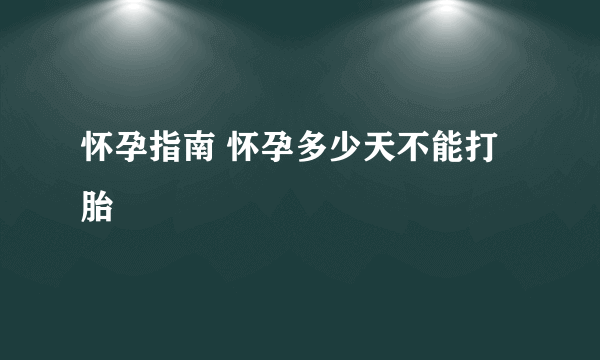 怀孕指南 怀孕多少天不能打胎