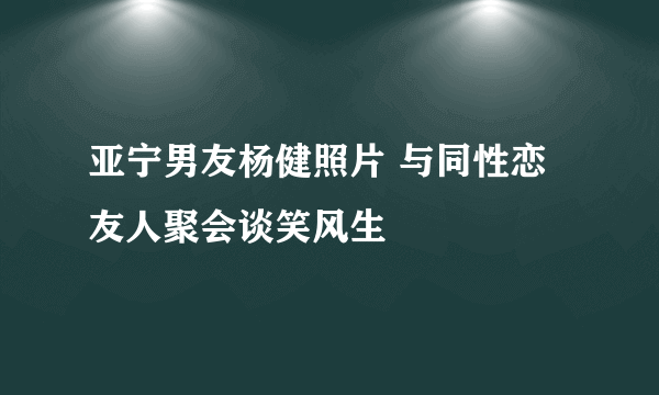 亚宁男友杨健照片 与同性恋友人聚会谈笑风生