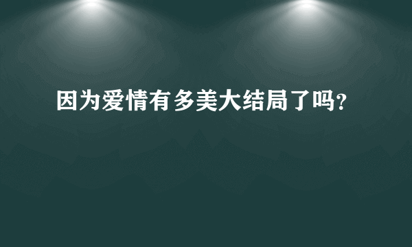 因为爱情有多美大结局了吗？