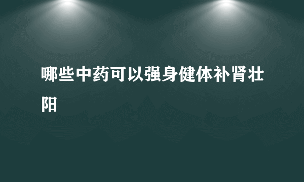 哪些中药可以强身健体补肾壮阳