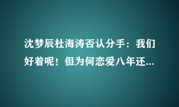 沈梦辰杜海涛否认分手：我们好着呢！但为何恋爱八年还不结婚？