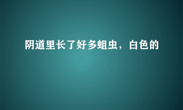 阴道里长了好多蛆虫，白色的