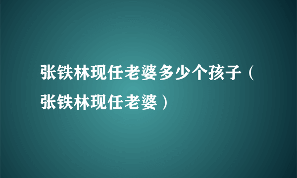 张铁林现任老婆多少个孩子（张铁林现任老婆）