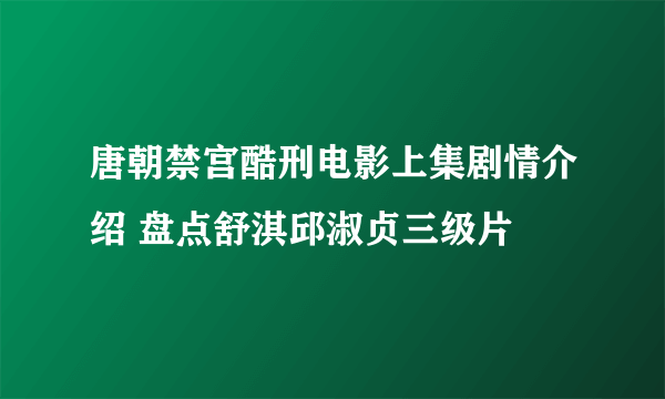 唐朝禁宫酷刑电影上集剧情介绍 盘点舒淇邱淑贞三级片