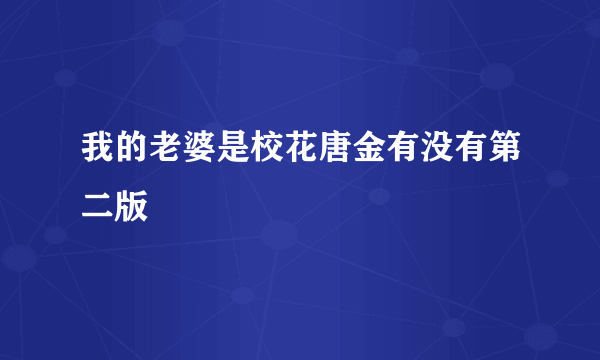 我的老婆是校花唐金有没有第二版