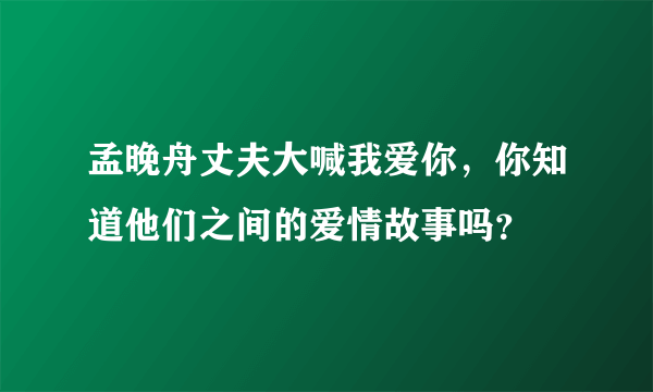 孟晚舟丈夫大喊我爱你，你知道他们之间的爱情故事吗？