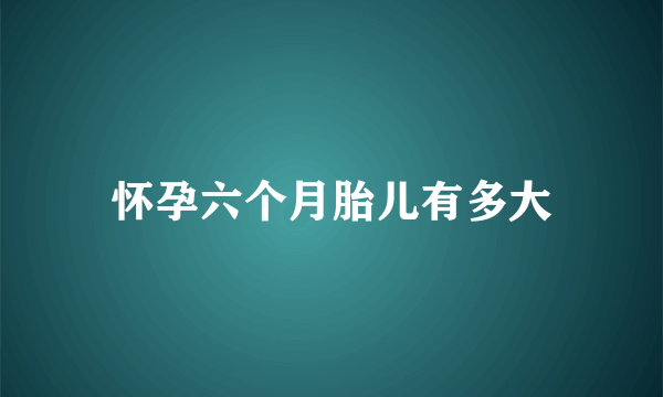 怀孕六个月胎儿有多大