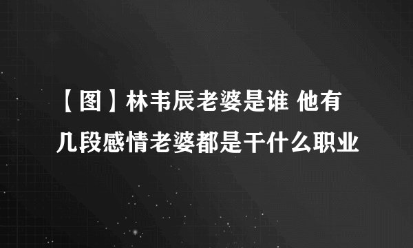 【图】林韦辰老婆是谁 他有几段感情老婆都是干什么职业