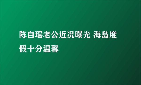 陈自瑶老公近况曝光 海岛度假十分温馨