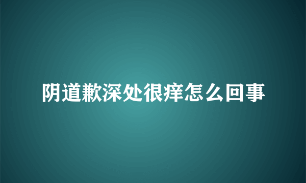 阴道歉深处很痒怎么回事