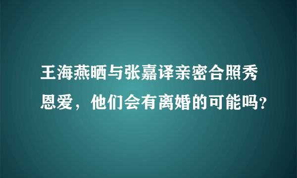 王海燕晒与张嘉译亲密合照秀恩爱，他们会有离婚的可能吗？