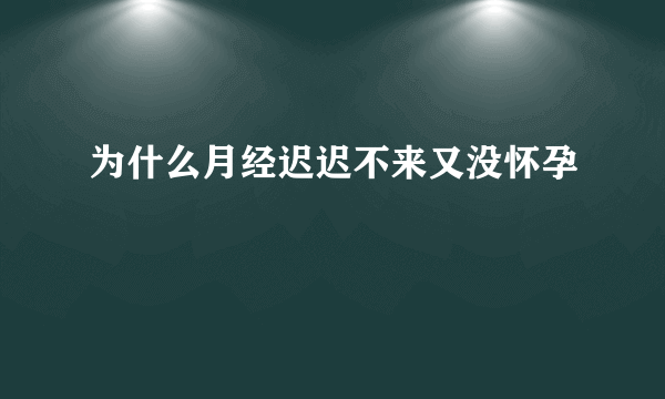 为什么月经迟迟不来又没怀孕