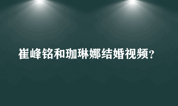 崔峰铭和珈琳娜结婚视频？