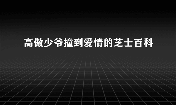 高傲少爷撞到爱情的芝士百科