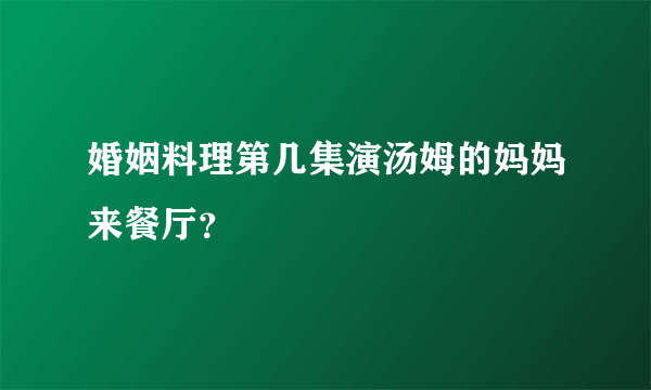 婚姻料理第几集演汤姆的妈妈来餐厅？