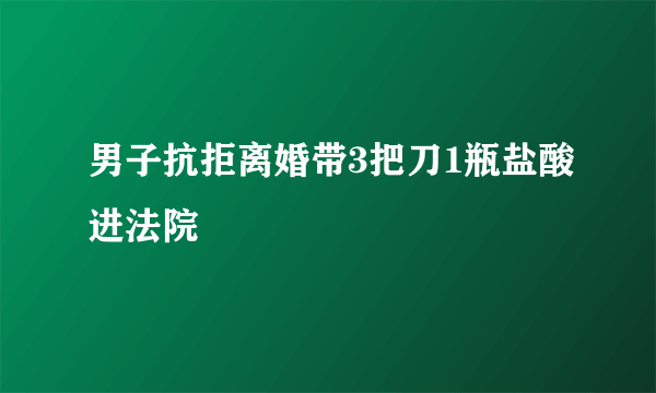 男子抗拒离婚带3把刀1瓶盐酸进法院