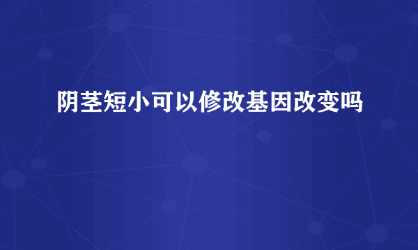 阴茎短小可以修改基因改变吗