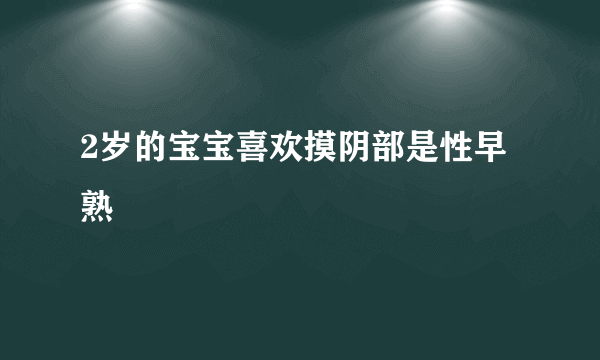 2岁的宝宝喜欢摸阴部是性早熟