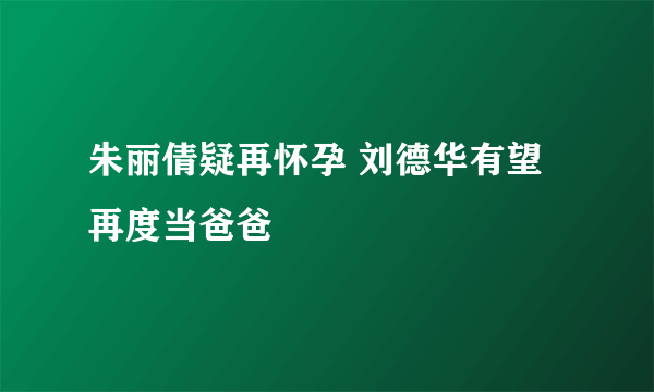 朱丽倩疑再怀孕 刘德华有望再度当爸爸