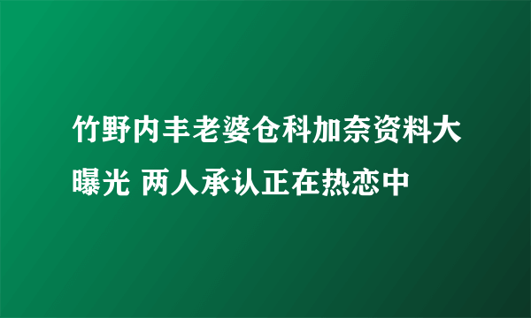 竹野内丰老婆仓科加奈资料大曝光 两人承认正在热恋中