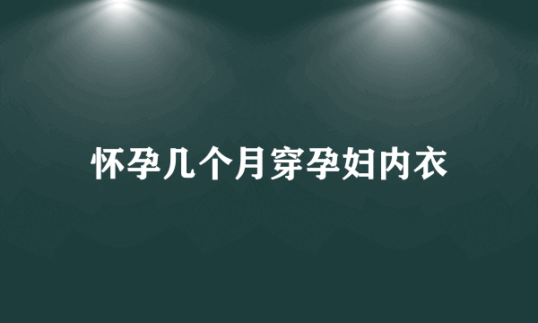 怀孕几个月穿孕妇内衣