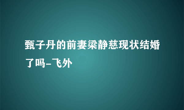 甄子丹的前妻梁静慈现状结婚了吗-飞外