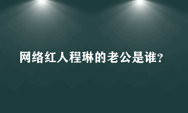 网络红人程琳的老公是谁？