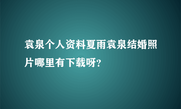 袁泉个人资料夏雨袁泉结婚照片哪里有下载呀？