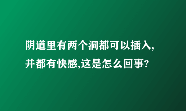 阴道里有两个洞都可以插入,并都有快感,这是怎么回事?