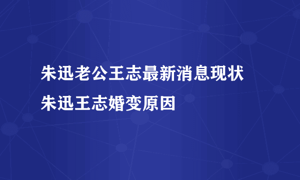 朱迅老公王志最新消息现状 朱迅王志婚变原因