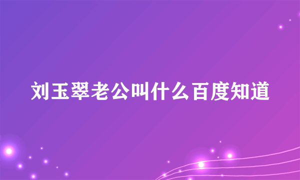 刘玉翠老公叫什么百度知道