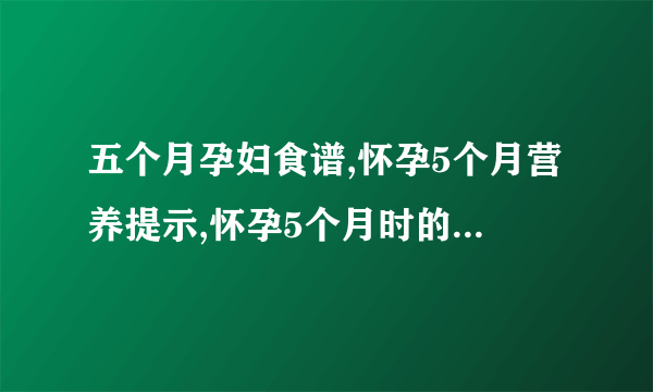 五个月孕妇食谱,怀孕5个月营养提示,怀孕5个月时的营养调理,孕妇五个月应该吃什么最好