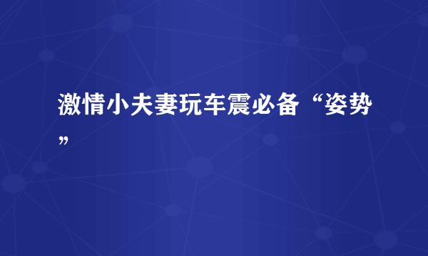 激情小夫妻玩车震必备“姿势”