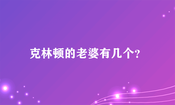 克林顿的老婆有几个？