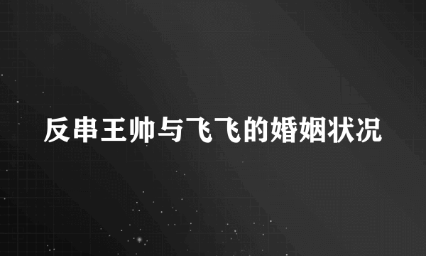 反串王帅与飞飞的婚姻状况