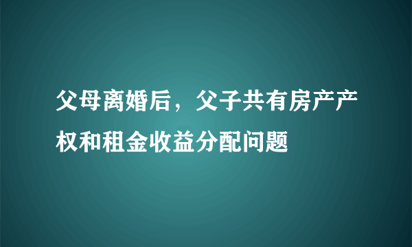 父母离婚后，父子共有房产产权和租金收益分配问题