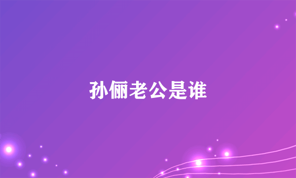 孙俪老公是谁